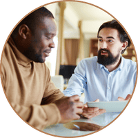 Two people having a conversation